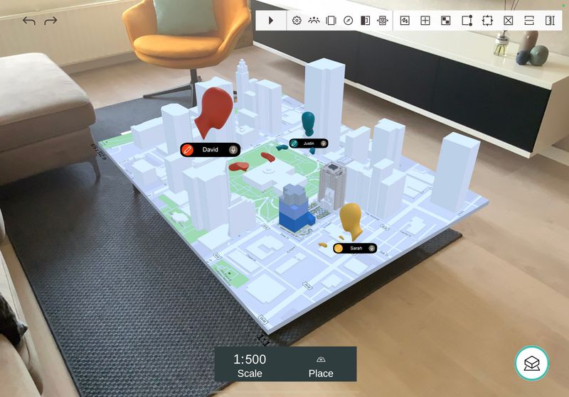 Place the model on any surface in AR and continue your work